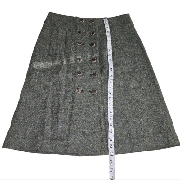 Tyler Boe Tweed Skirt Button Front A-Line Aline Academic Dark Academia Preppy - Picture 6 of 9
